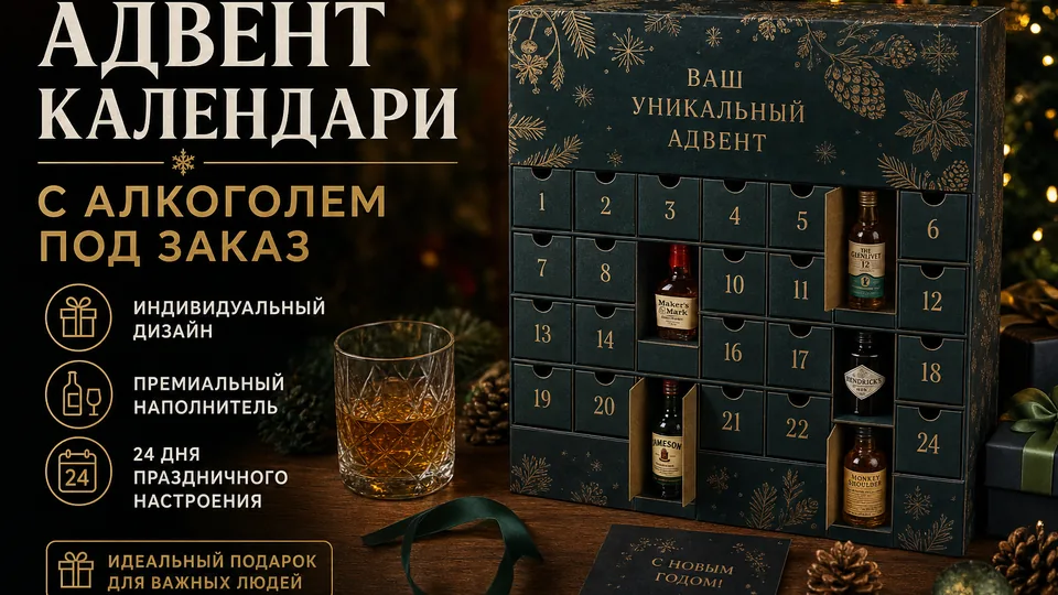 Адвент-календари с алкоголем под заказ: особенности производства и копакинга