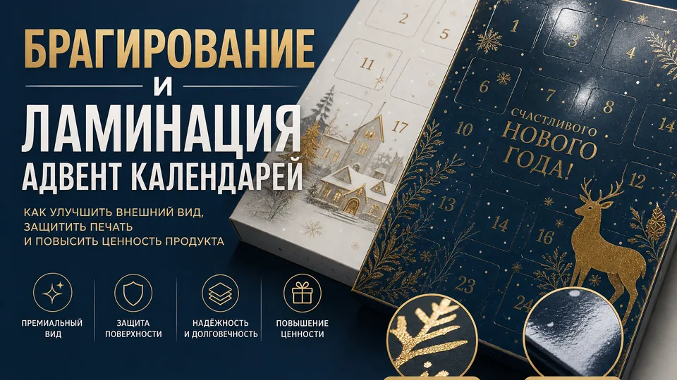 Брагирование и ламинация адвент-календарей