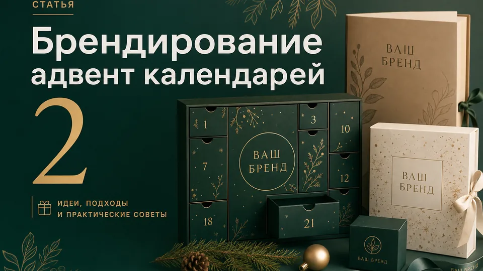 Брендирование адвент-календарей: тиснение, фольгирование, УФ-лак и софт-тач