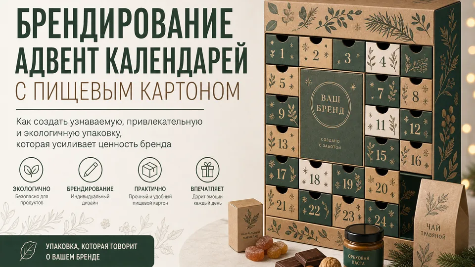 Брендирование адвент-календарей с пищевым картоном
