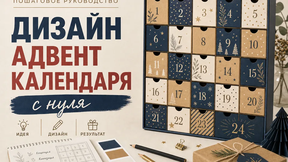 Дизайн адвент-календаря с нуля: от эскиза до тиража