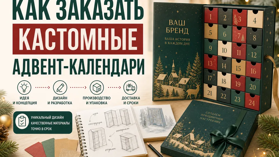 Как заказать кастомные адвент-календари: чек-лист от эскиза до тиража