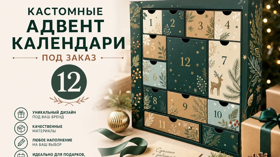 Кастомные адвент-календари под заказ: разработка, производство и наполнение для B2B и B2C