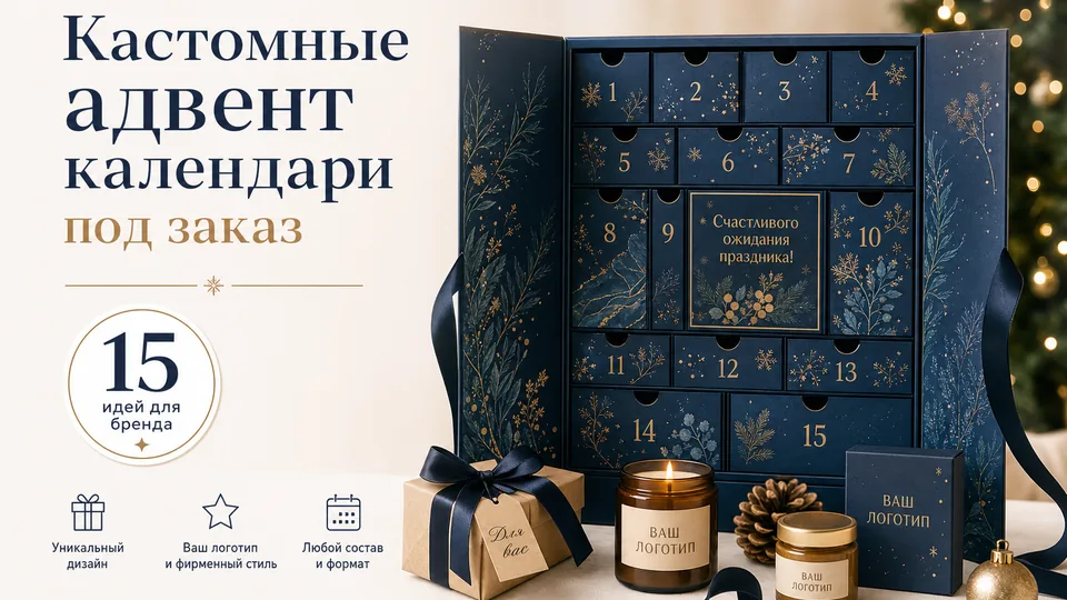 Кастомные адвент-календари под заказ: производство, брендирование и наполнение «под ключ»