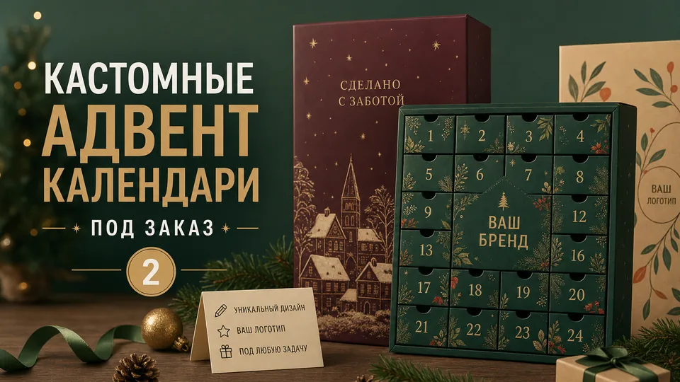 Кастомные адвент-календари под заказ: от картонных конструкций с дверцами до премиальных деревянных ложементов
