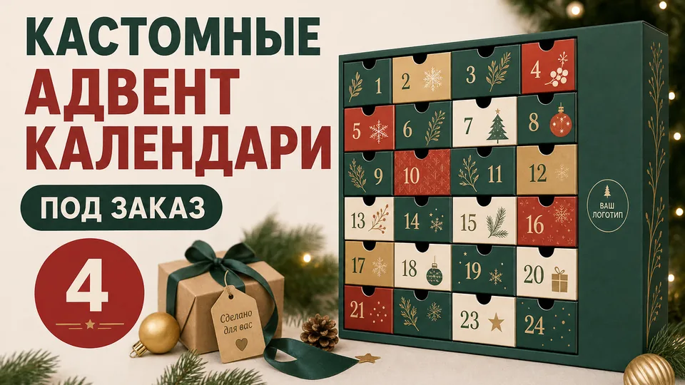 Кастомные адвент-календари под заказ: разработка, производство и наполнение под ключ