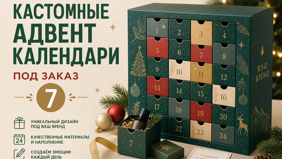 Кастомные адвент-календари под заказ: производство, дизайн и наполнение для вашего бренда