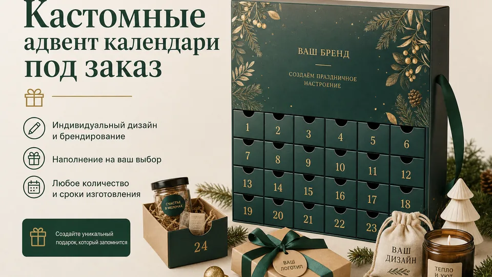 Кастомные адвент-календари под заказ: производство, брендирование и наполнение для B2B и B2C