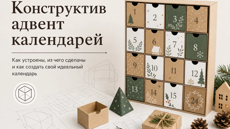 Конструктив адвент-календарей: окошки, выдвижные ящики и дверцы — что выбрать
