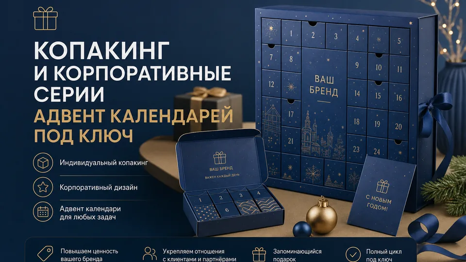 Копакинг и корпоративные серии адвент-календарей под ключ: разбор производственного сценария