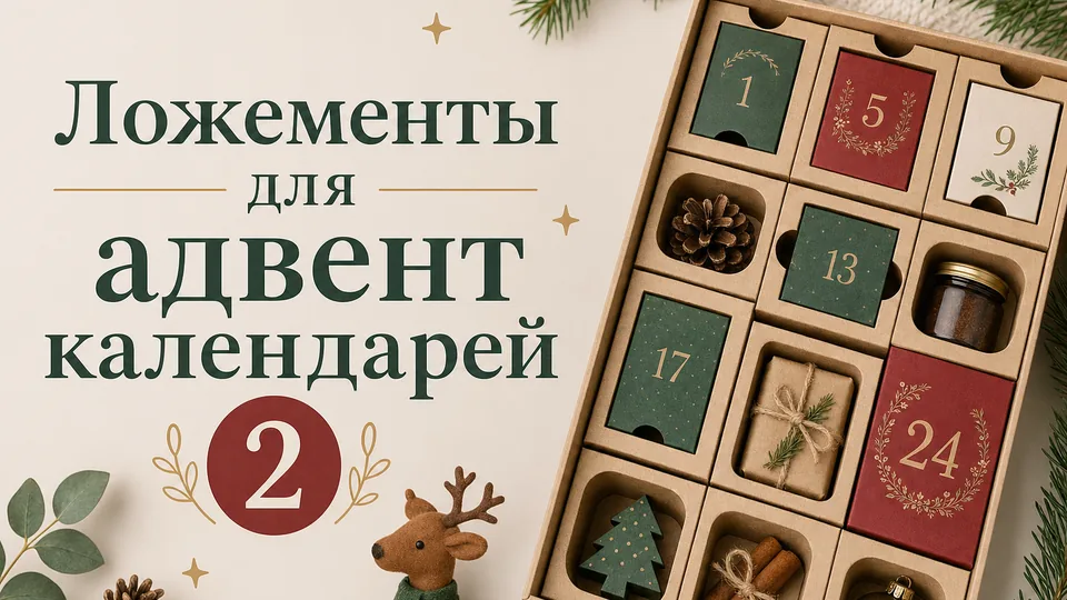 Ложементы для адвент-календарей: картон, пластик, поролон, ЭВА