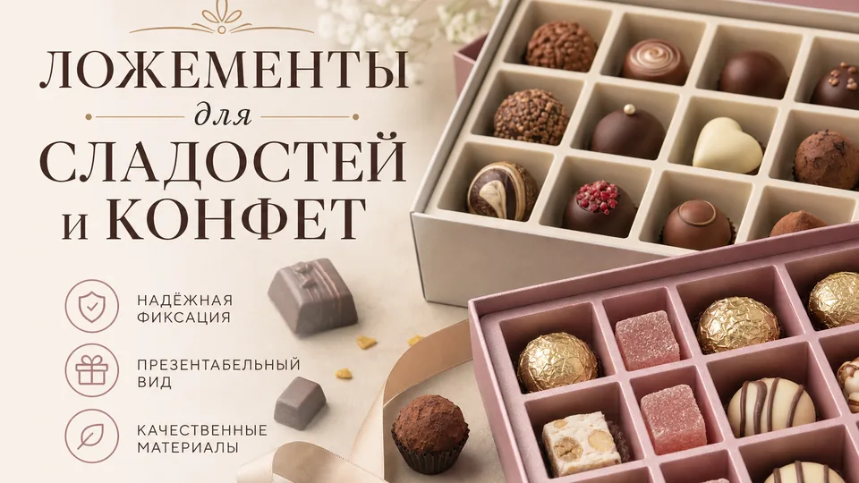 Ложементы для сладостей и конфет: пищевые материалы и размеры