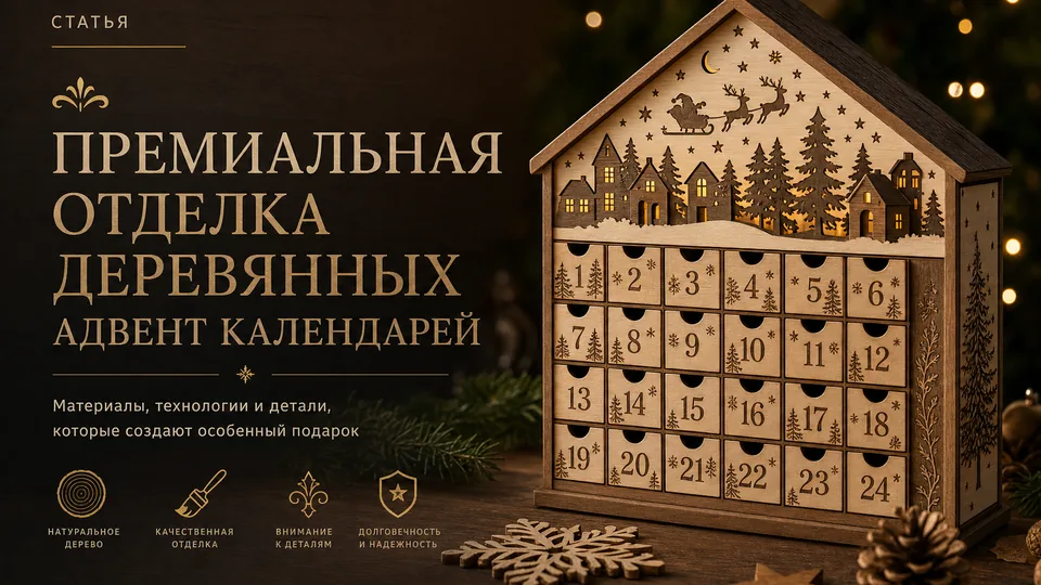 Премиальная отделка деревянных адвент-календарей
