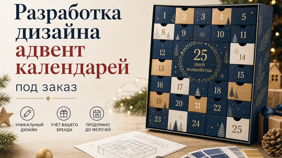 Разработка дизайна адвент-календарей под заказ: от эскиза до тиража