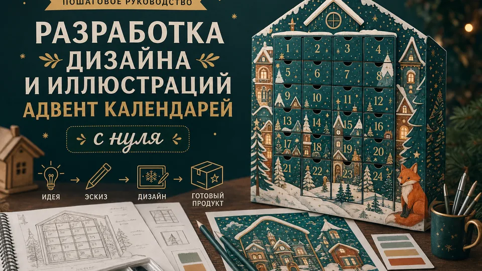Разработка дизайна и иллюстраций адвент-календарей с нуля: уникальный конструктив