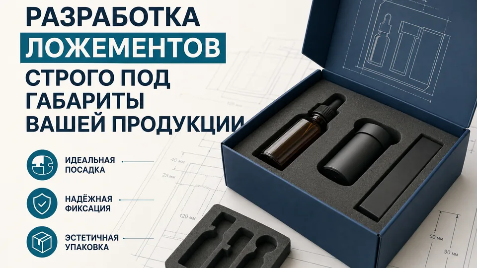 Разработка ложементов строго под габариты вашей продукции